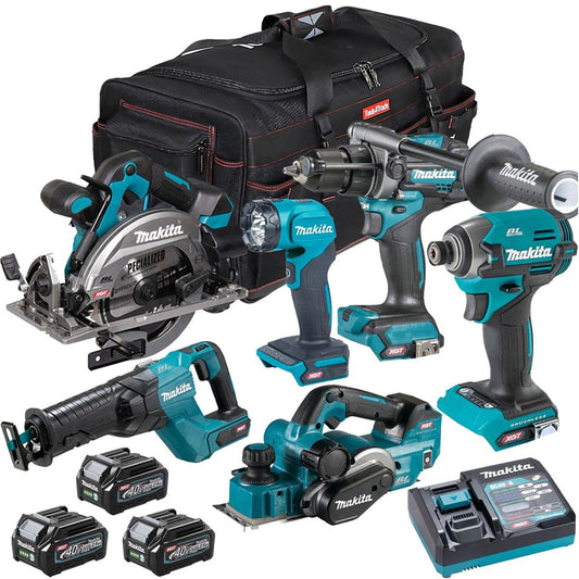 Makita 40V XGT 6 Piece Brushless Power Tool Kit with 3 x 2.5Ah Battery T4TKIT-16053