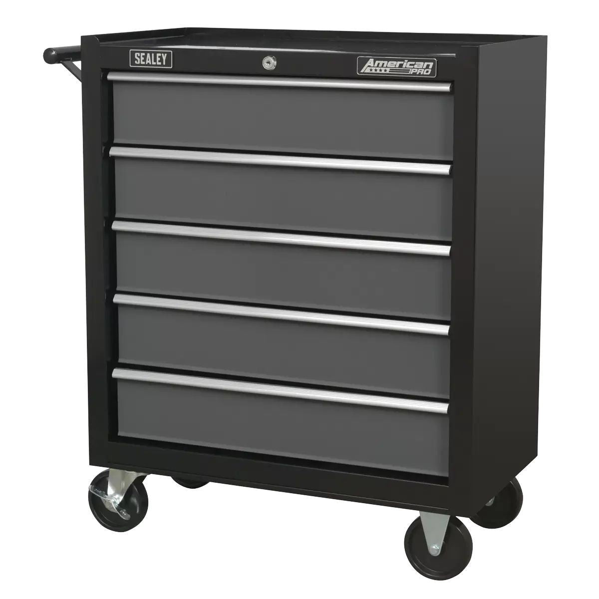 Sealey AP2505B Rollcab 5 Drawer with Ball Bearing Runners Black/Grey