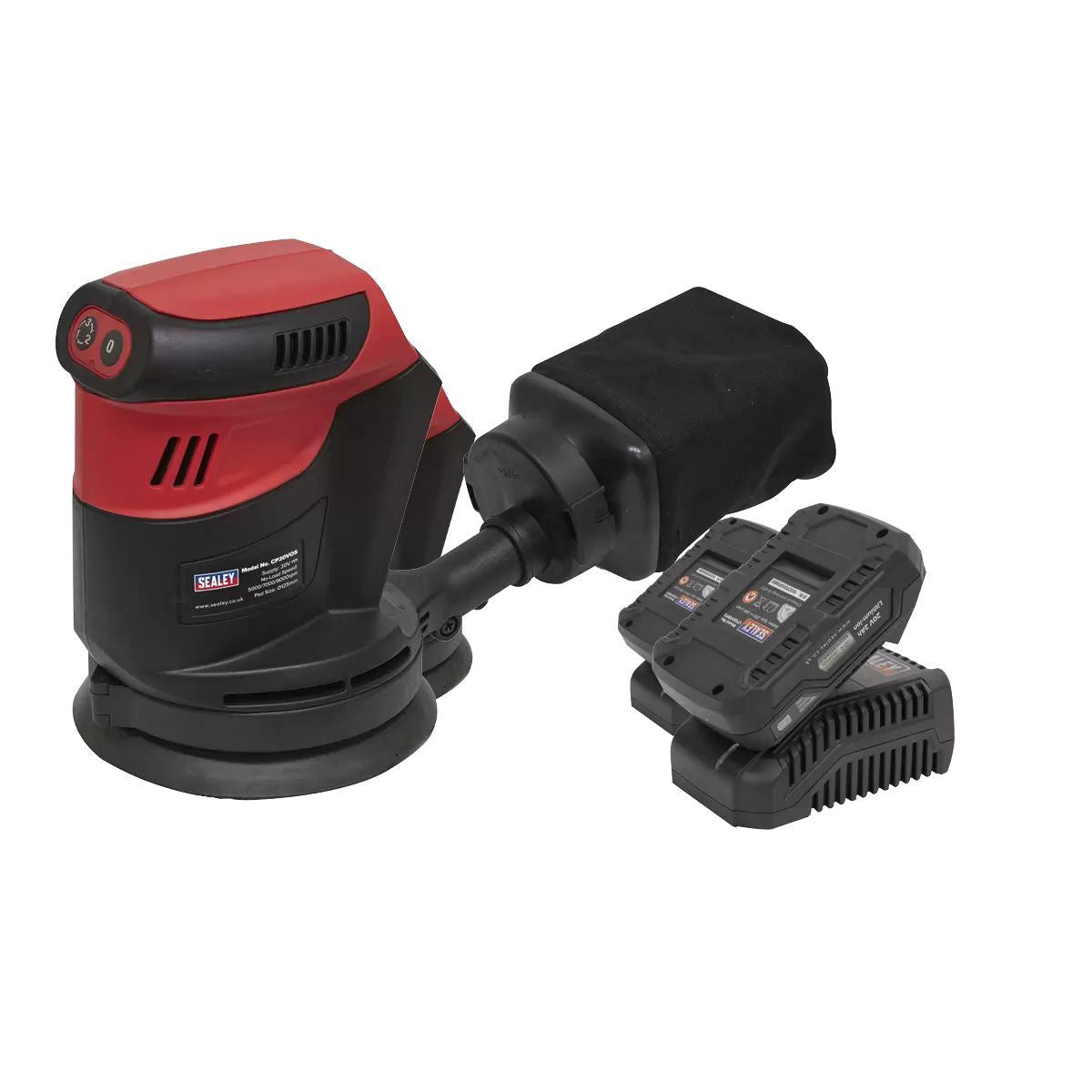 Sealey CP20VOSKIT1 20V Cordless 125mm Orbital Palm Sander Kit with With Battery & Charger