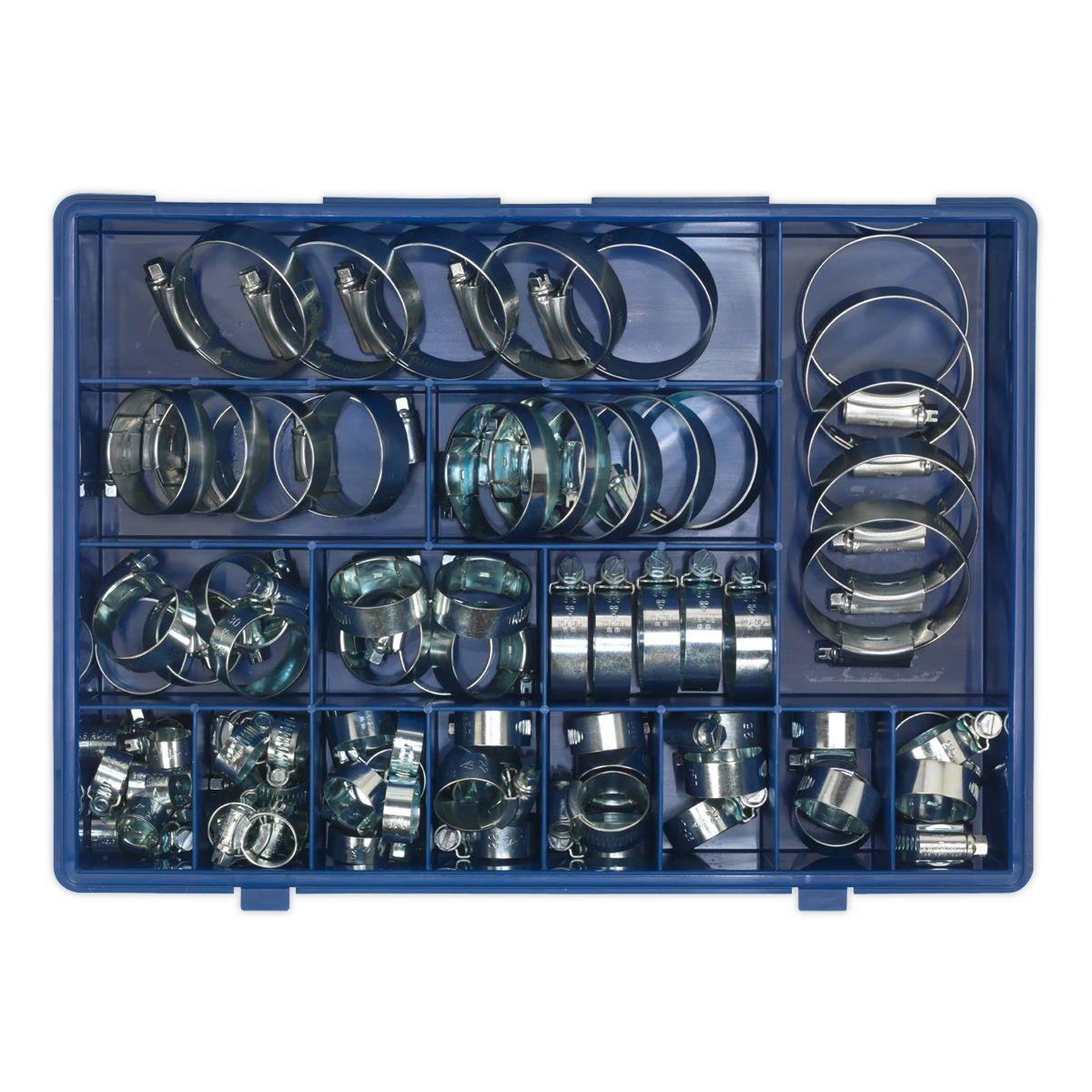 Sealey HCJ85AC HI-GRIP Zinc Plated Hose Clip Assortment 9.5-55mm 81pc