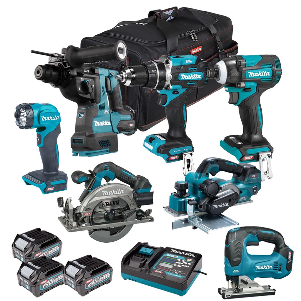 Makita 40V 7 Piece Combo Kit with 3 x 2.5Ah Batteries & Charger T4TKIT-6967