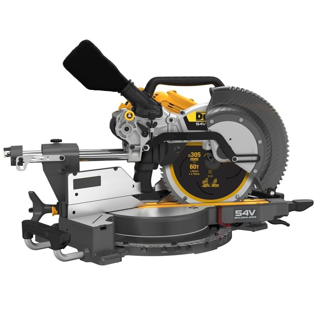 Dewalt DCS781N 54V XR Flexvolt Brushless 305mm Slide Mitre Saw Body Only Precision Cuts in Wood & Metal
