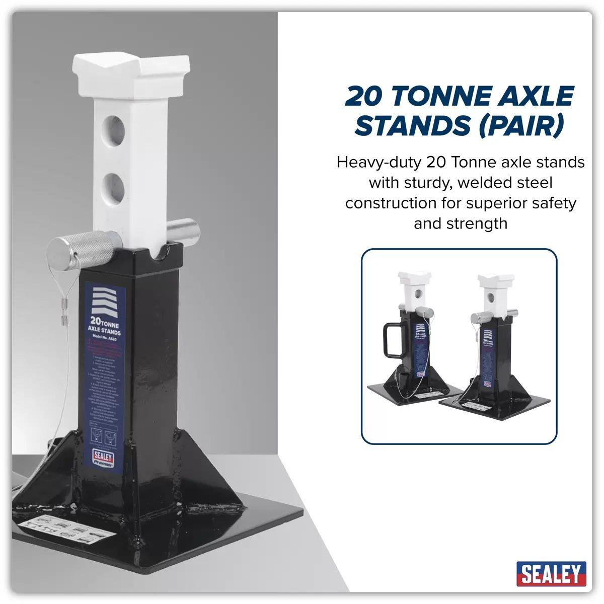 Sealey AS20 Axle Stands 20 Tonne (Pair)