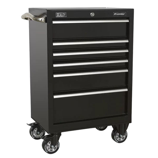Sealey PTB67506 6 Drawer 675mm Heavy-Duty Black Rollcab