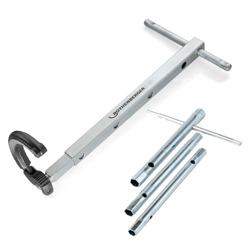 Rothenberger Telescopic Basin Wrench With Monoblock Tap Spanner Set 19599