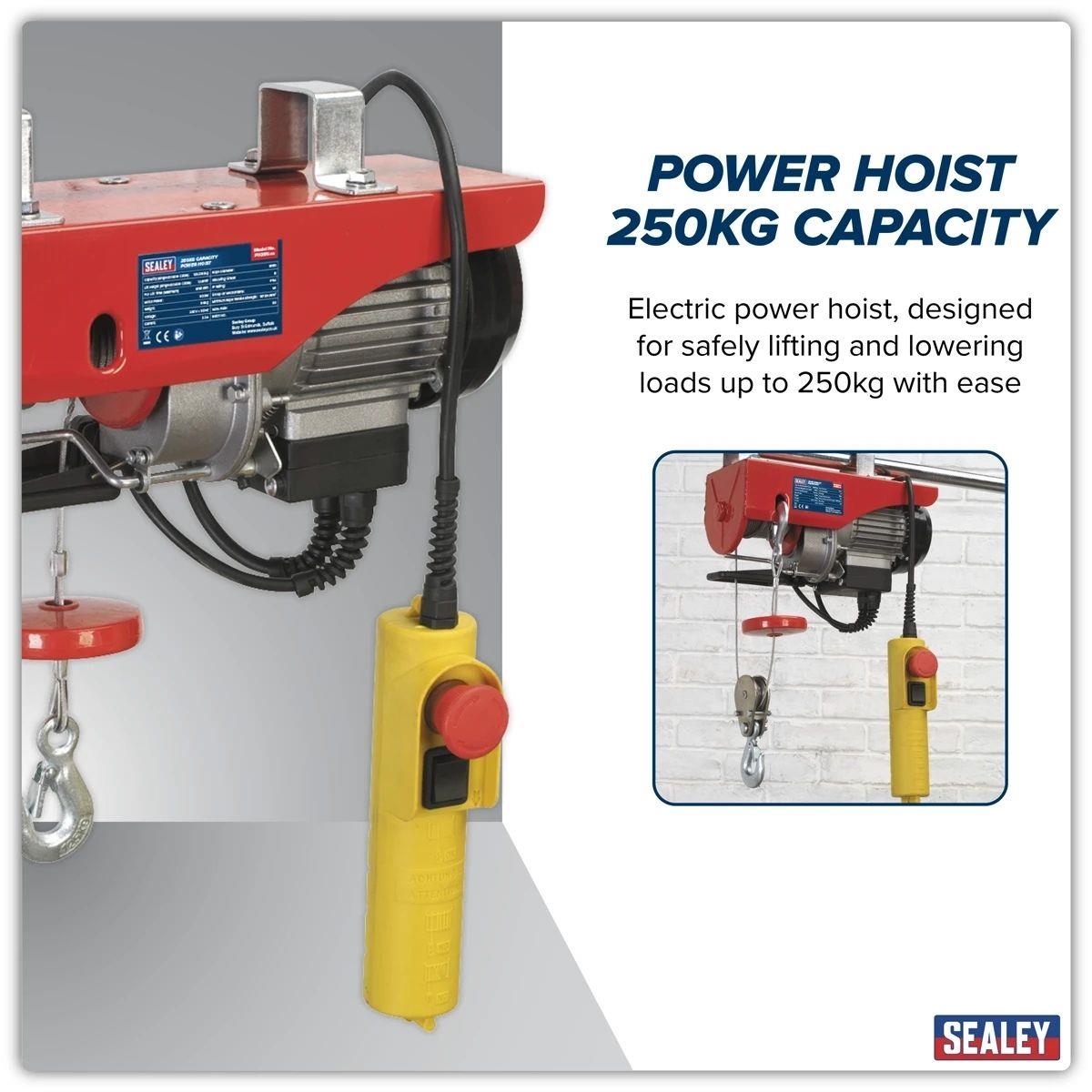 Sealey PH250 Power Hoist 250kg Capacity 230V/1ph