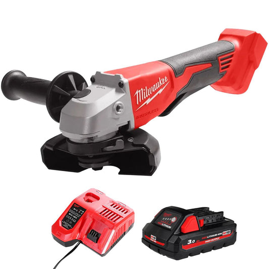Milwaukee M18BLSAG125XPD-0 18V 125mm Brushless Angle Grinder with 1 x 3.0Ah Battery & Charger