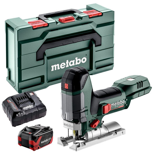 Metabo ST 18 LT 130 BL 18V Brushless Jigsaw with 1 x 8.0Ah Battery Charger & Metabox
