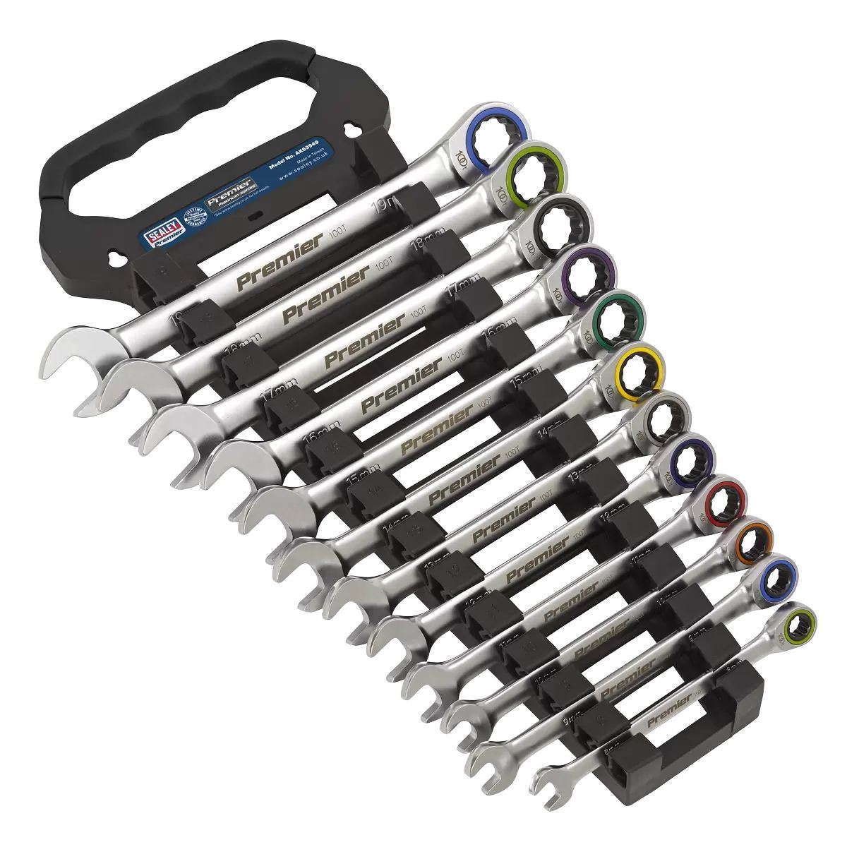 Sealey AK63949 Combination Ratchet Spanner Set 12pc Metric