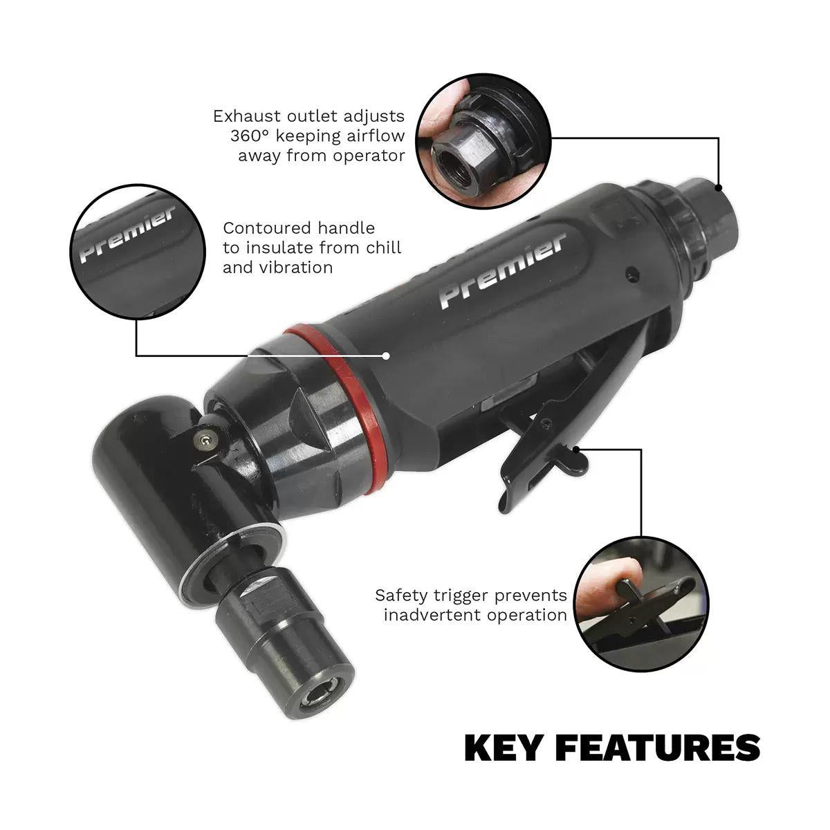Sealey SA653 90° Midi Air Die Grinder 6mm