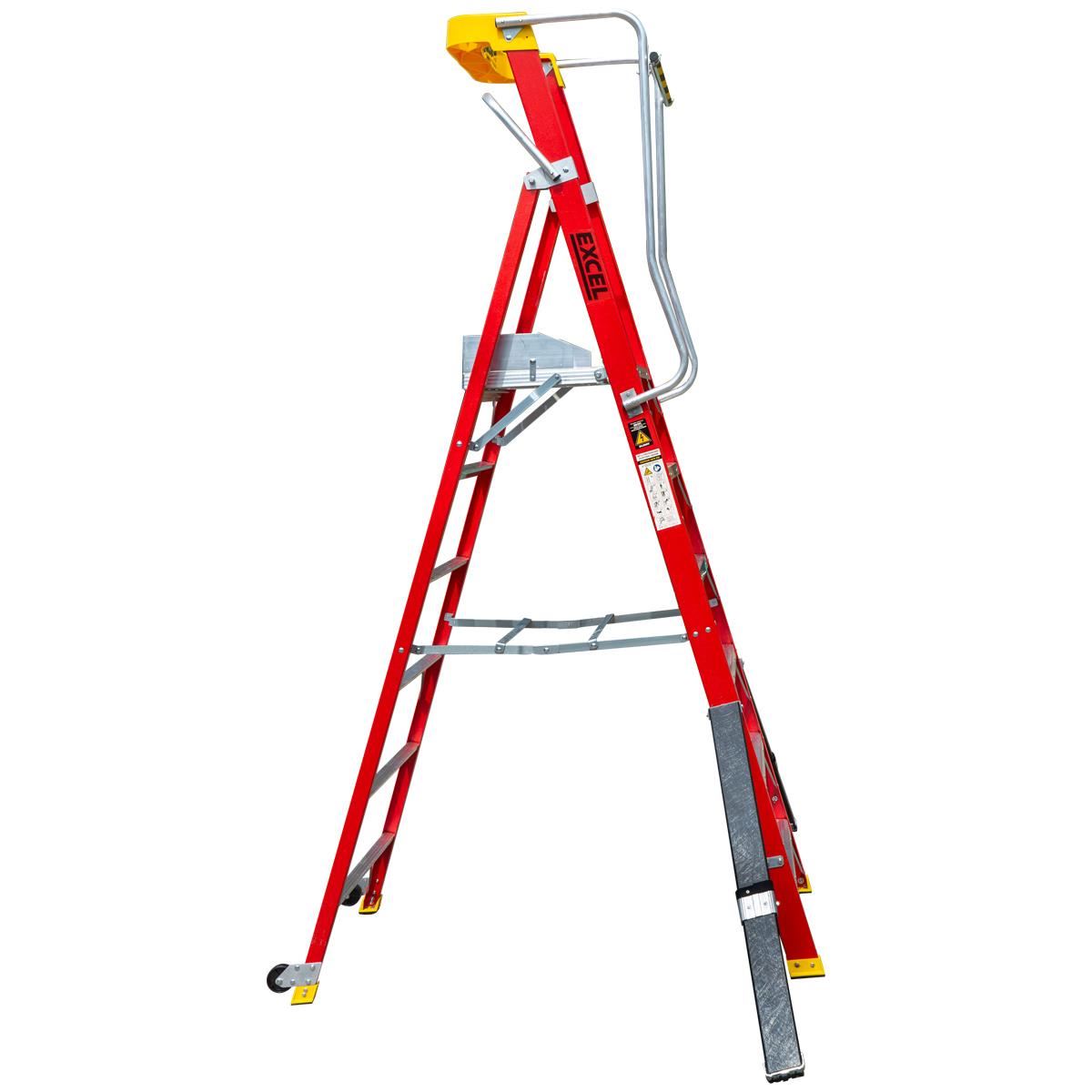 Excel Electricians Fibreglass Podium Step Ladder 6 Tread 2.61m EN131-7 Item Condition Damaged Box - Collection Only