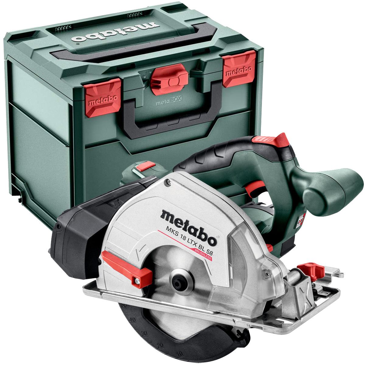 Metabo MKS 18 LTX BL 58 18V Brushless 165mm Circular Saw with 1 x 2.0Ah Battery Charger & Metabox