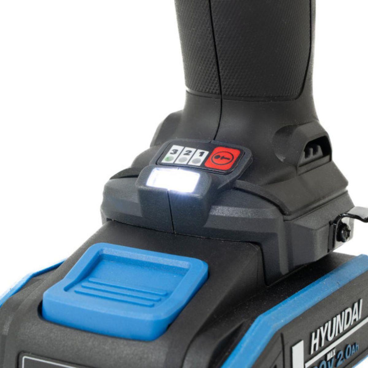 Hyundai S02-FTB 20V Hammer Drill and Angle Grinder 115mm Brushless Kit 2.0Ah/4.0Ah Li-ion Battery & 2A Charger