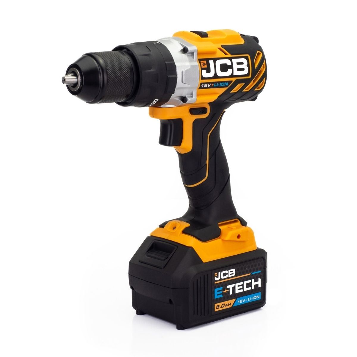 JCB 18BLCD-5X-B 18V Brushless Variable Speed Combi Drill with 1 x 5.0ah battery and 2.4A charger