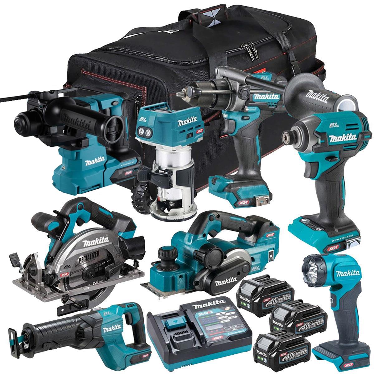 Makita 40V XGT 8 Piece Brushless Power Tool Kit with 3 x 2.5Ah Battery T4TKIT-16048