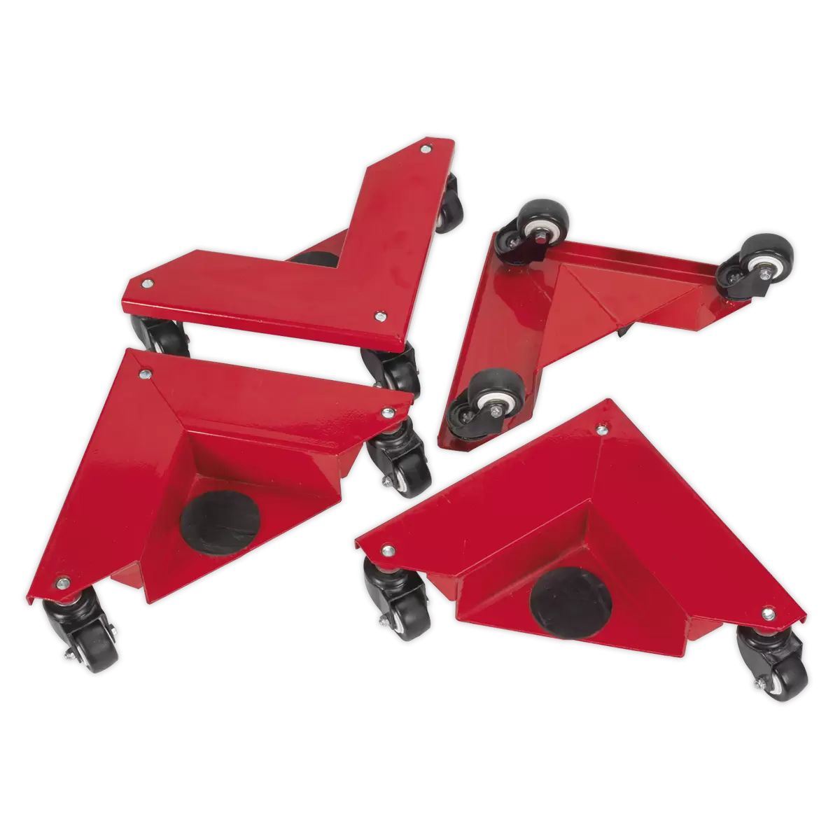 Sealey CM4 Corner Transport Dollies Set of 4-150kg Capacity