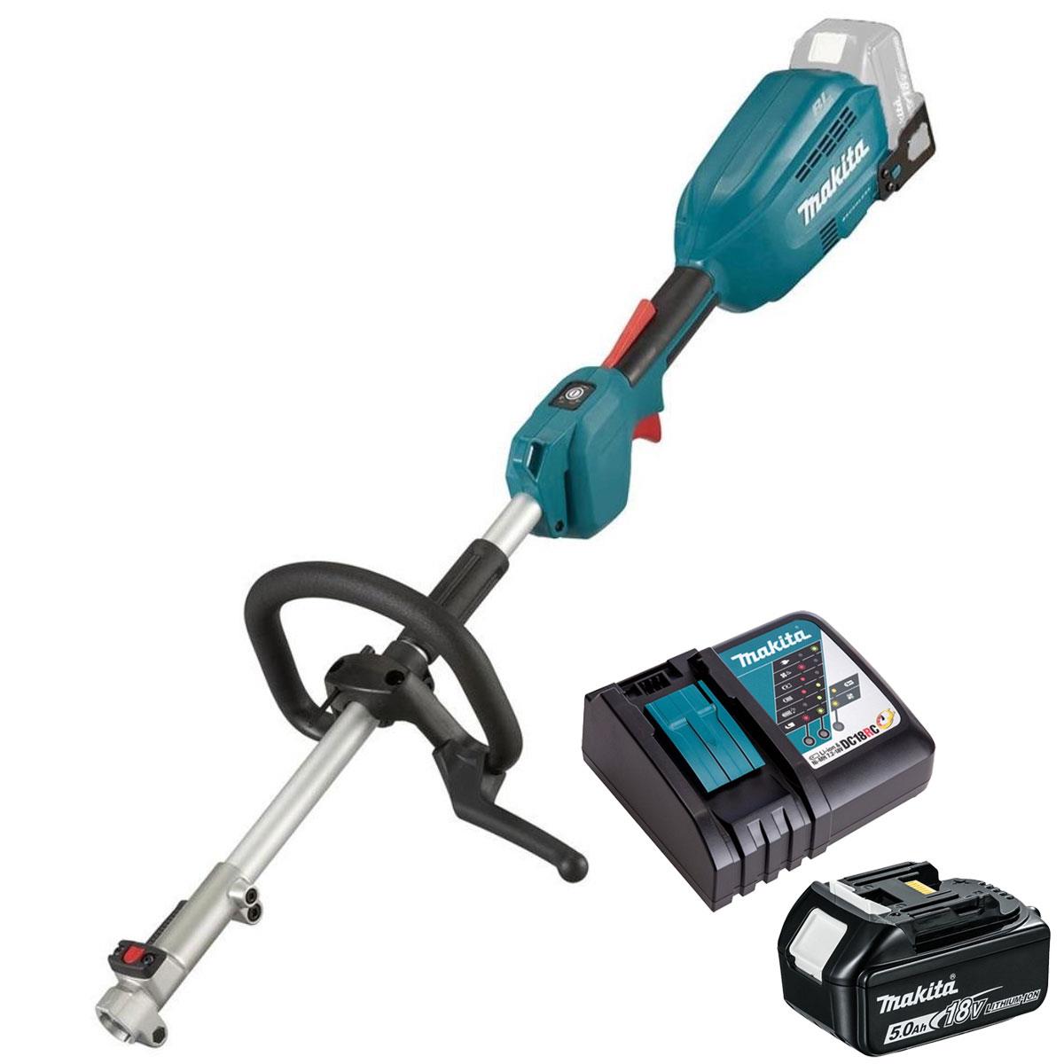 Makita DUX18Z 18V LXT Brushless Split-Shaft Multi Function Power Head with 1 x 5.0Ah Battery & Charge