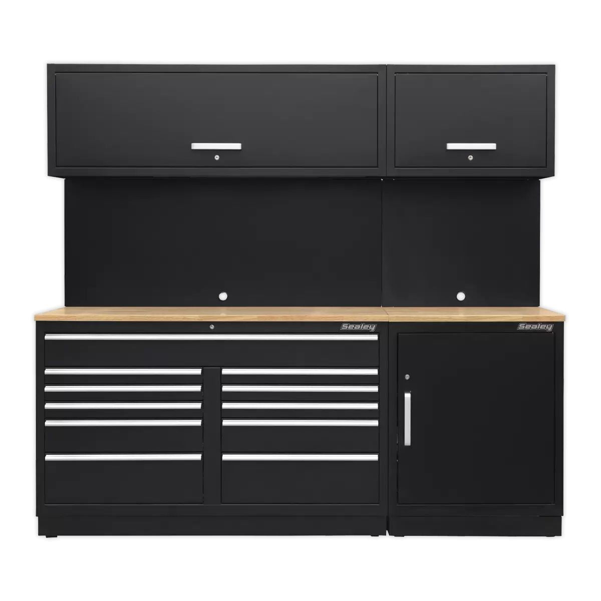 Sealey APMSCOMBO4W 2.3m Modular Storage System Combo Oak Worktop