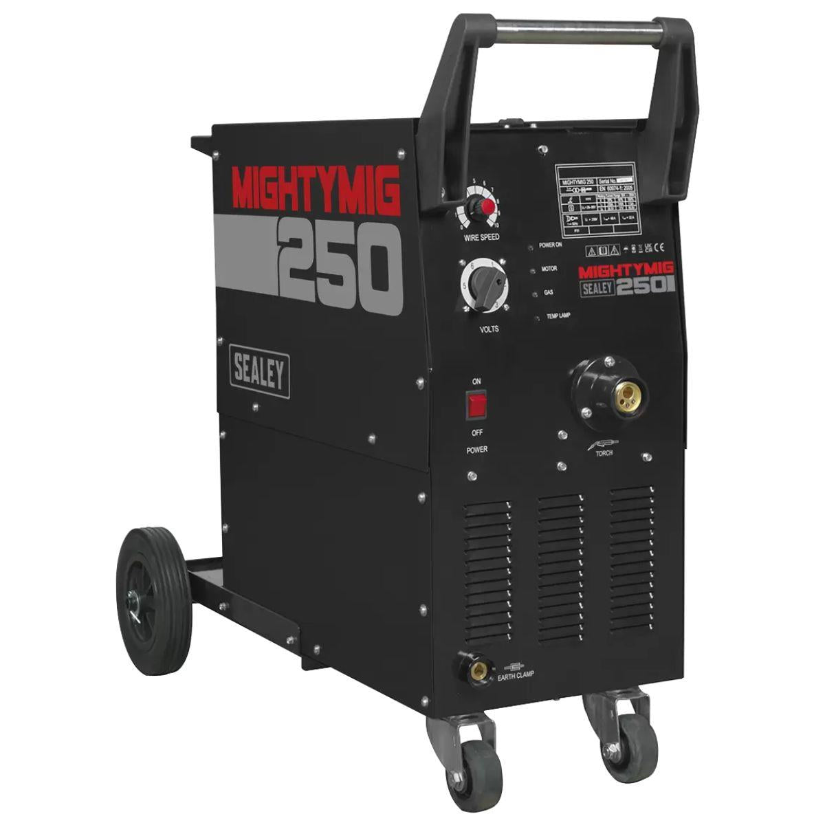 Sealey MIGHTYMIG250 250A Professional Gas/No-Gas MIG Welder with Euro Torch 230V