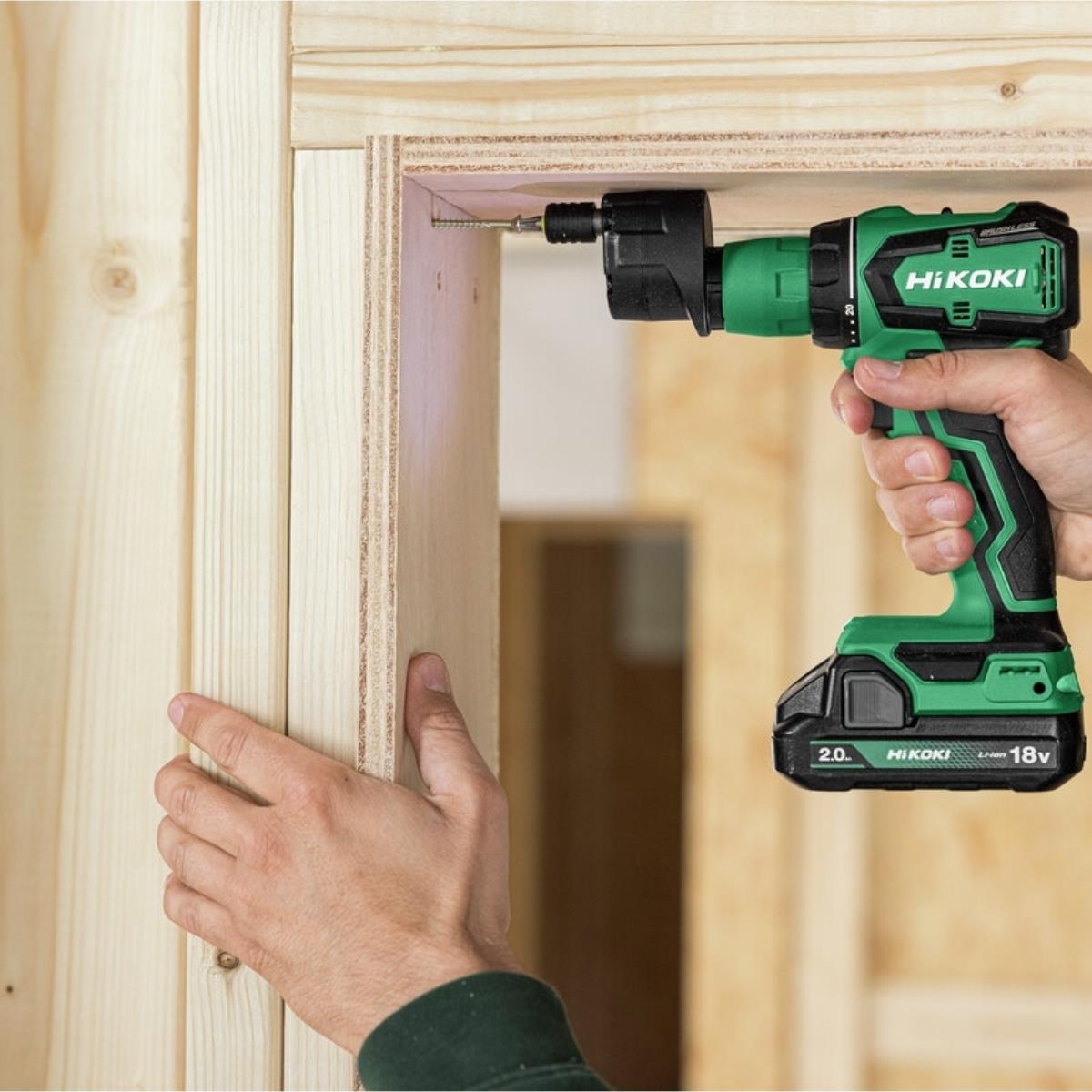 HiKOKI DS18DDQJRZ 18V Brushless Drill Driver with 2 x 2.0Ah Batteries, Charger, 4 x Tool Attachments & Case