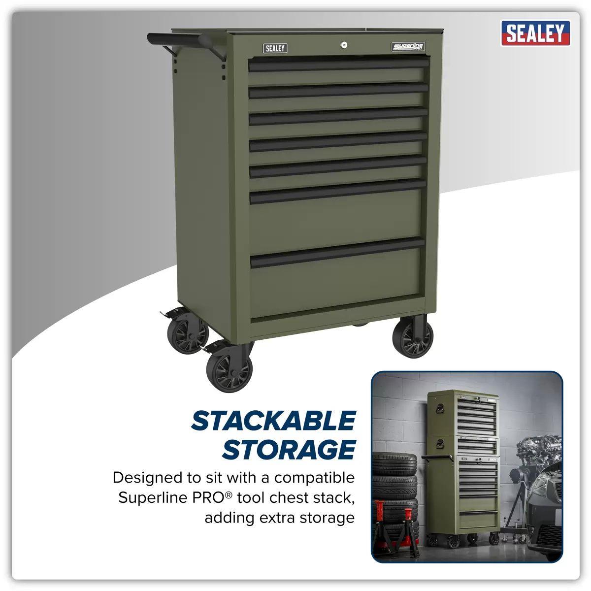 Sealey AP26479TK Superline PRO Heavy-Duty Rollcab 7 Drawer Khaki