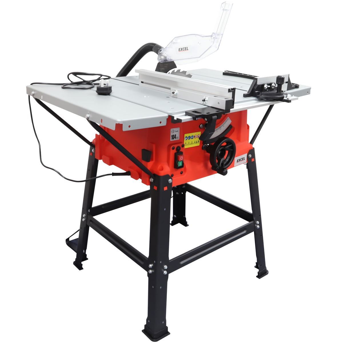 Excel 250mm Table Saw 240V/1800W with Legstand Side Extensions & Blade Item Condition Used