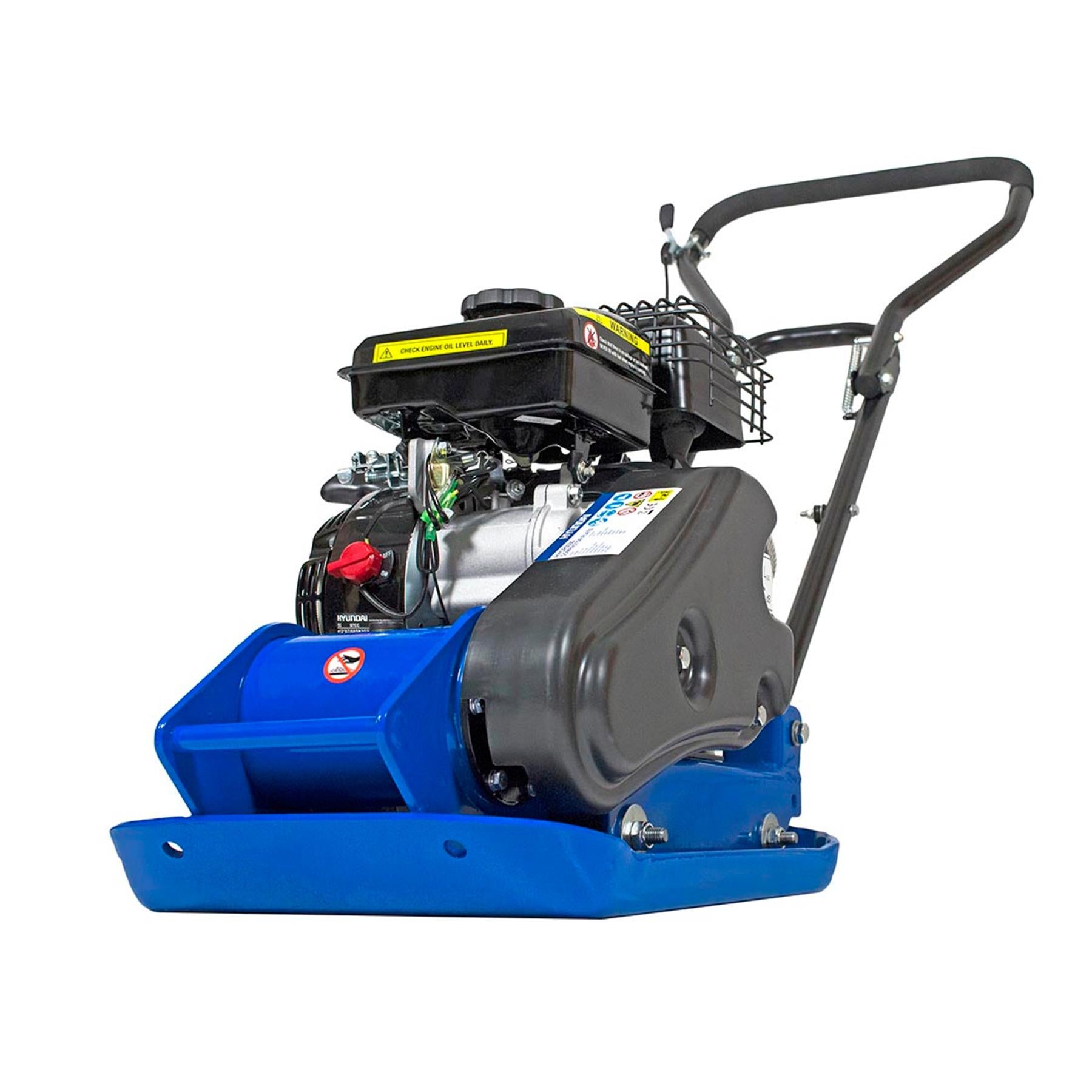 Hyundai HYCP5030 78.5cc Petrol Plate Compactor Wacker Plate with Wheel Kit and Paving Pad