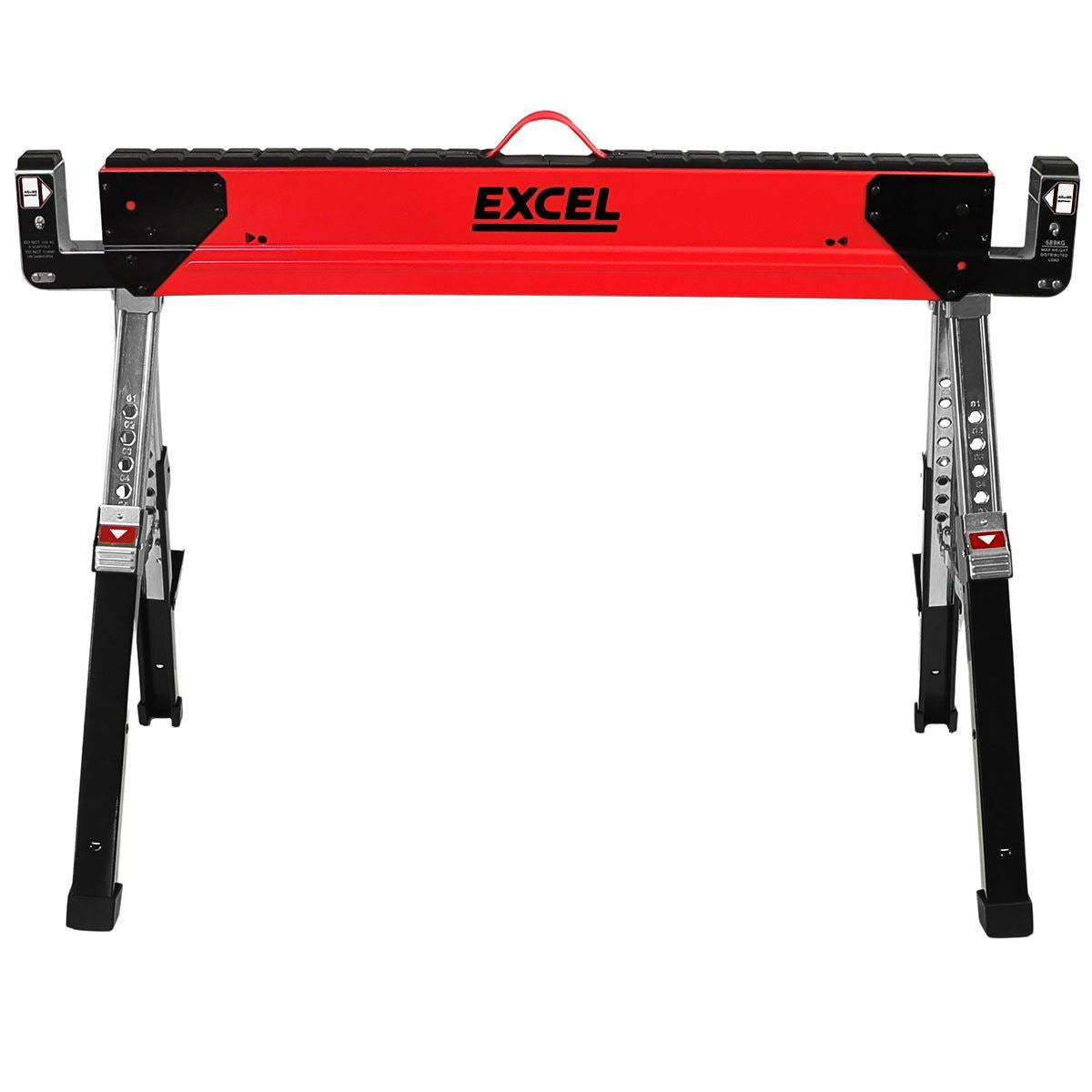 Excel Steel Sawhorse Heavy Duty Adjustable Legs Twin Pack 1178Kg Capacity Item Condition Used