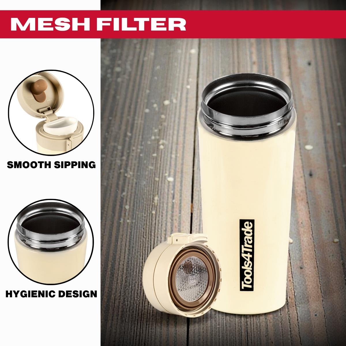 Tools4Trade Stainless Steel Thermal Coffee Mug - Beige (360ml)
