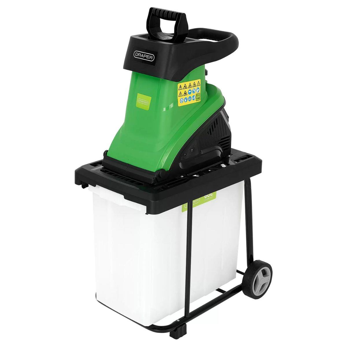 Draper DGAC01 Impact Garden Shredder 2500W/230V Twin Reversible Blade Shredder with 60L Collection Box 30292