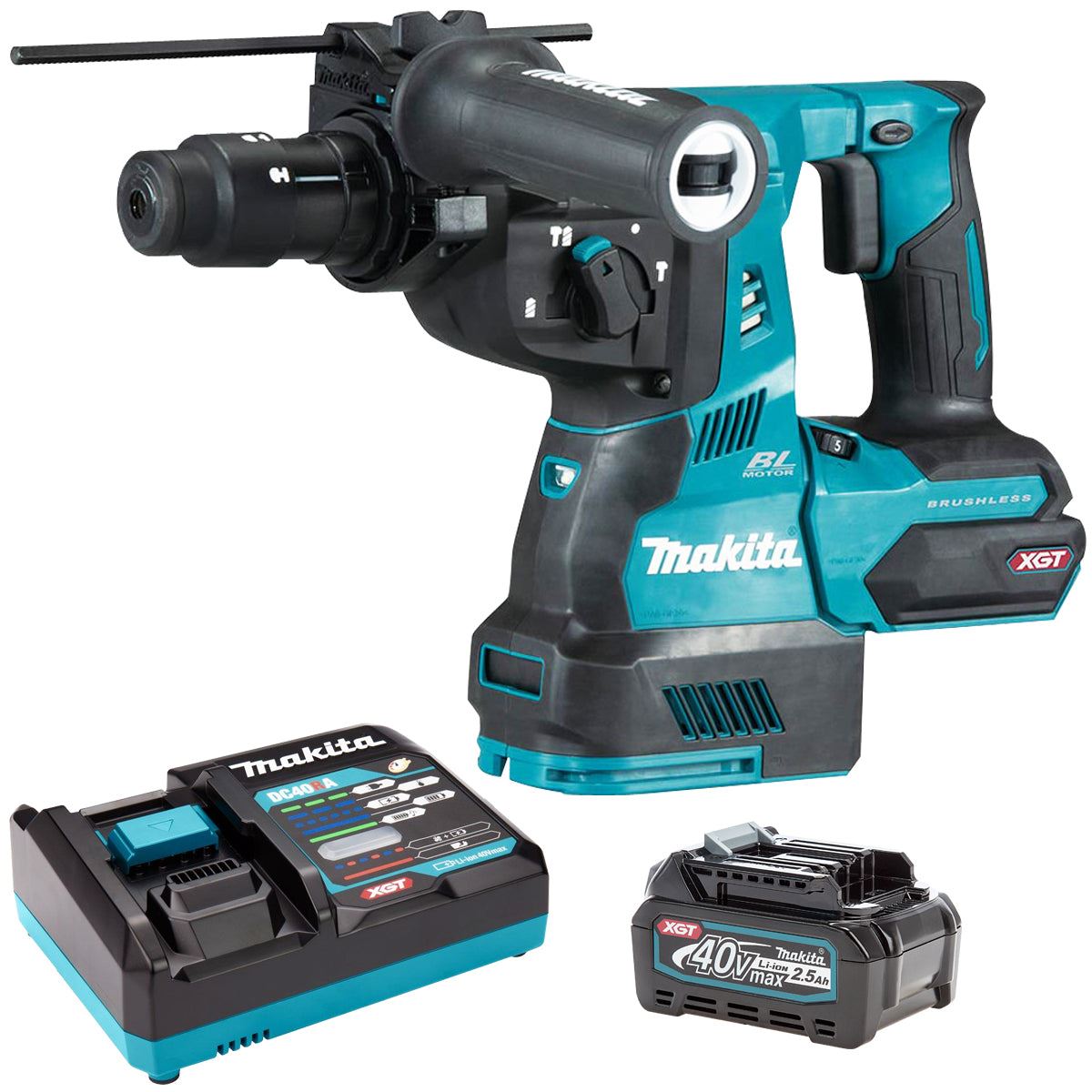Makita HR004GZ 40V Brushless SDS+ Rotary Hammer Drill With 1 x 2.5Ah Battery & Charger