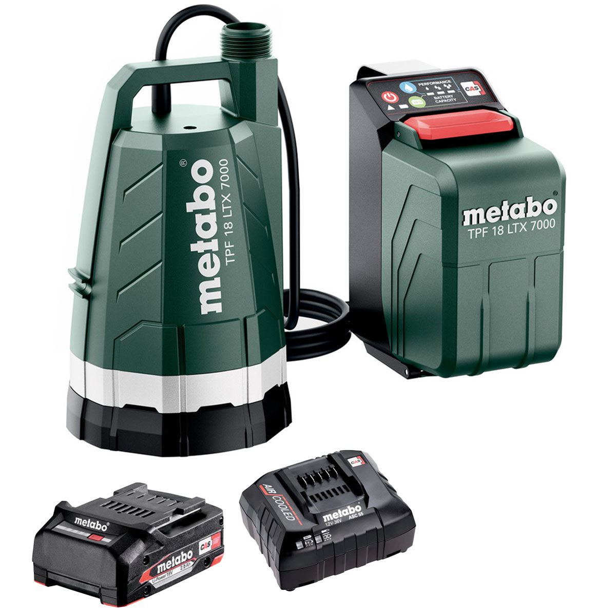 Metabo TPF 18 LTX 7000 18V Submersible Pump with 1 x 2.0Ah Battery & Charger