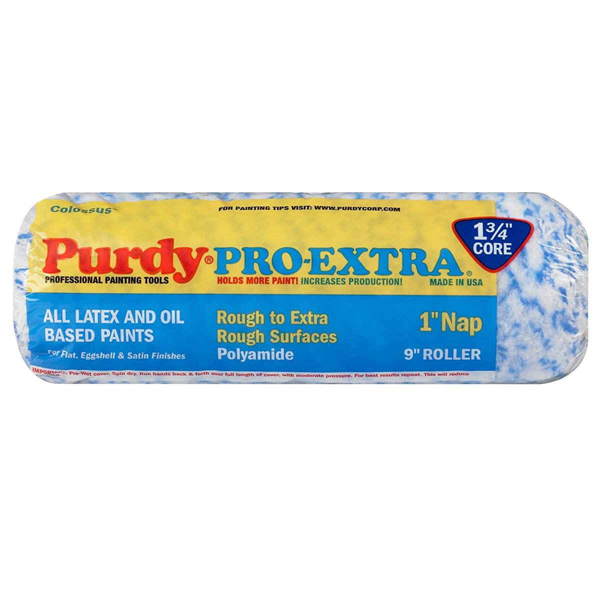Purdy 140665095 Purdy 9'' Pro-Extra Roller Sleeve 1 3/4'' Core, 1'' Colossus