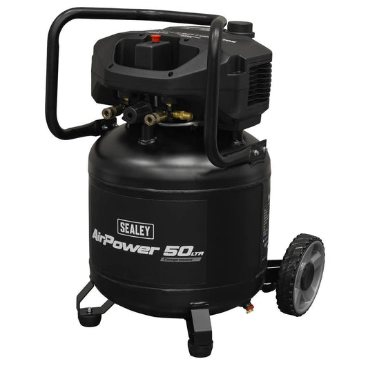 Sealey SAC50V 50L Oil Free Belt Drive Vertical Compressor 2hp & 230V/13A