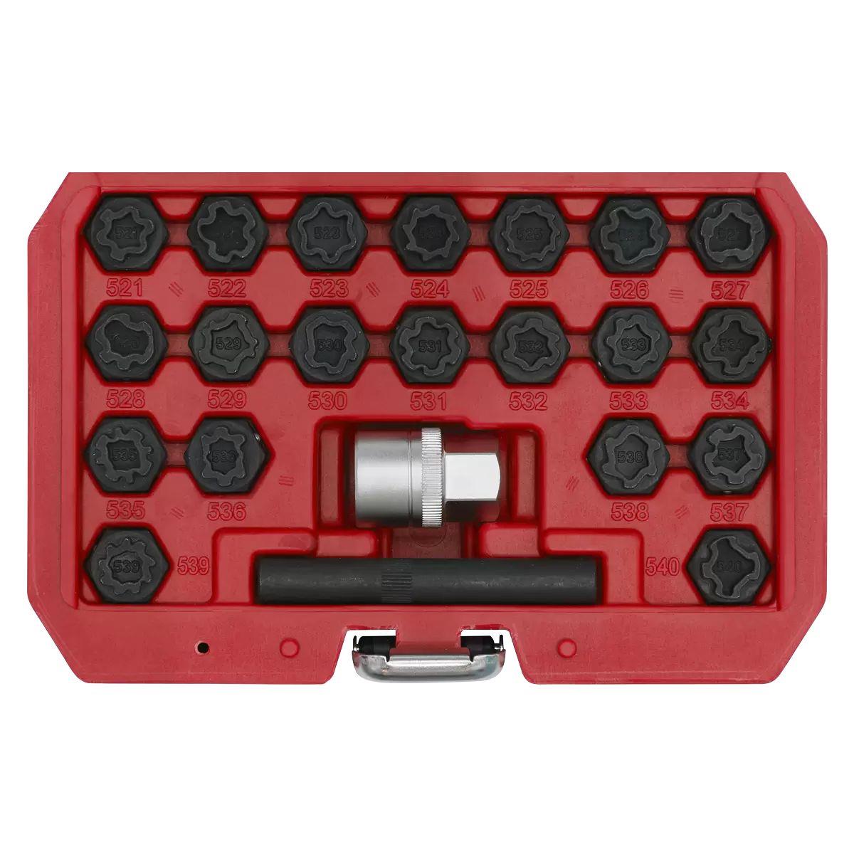 Sealey SX220 Locking Wheel Nut Key Set for VAG 22pc