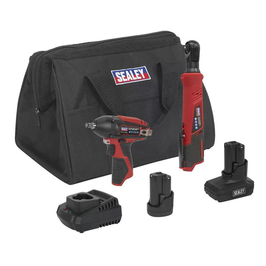 Sealey CP1200COMBO8 12V Impact Wrench & Ratchet Wrench Twin Kit