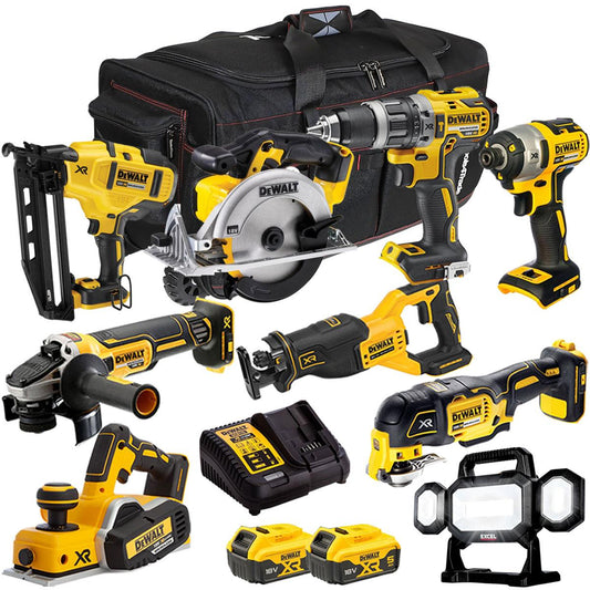 Dewalt 18V 9 Piece Power Tool Kit with 2 x 5.0Ah Battery & Charger T4TKIT-922