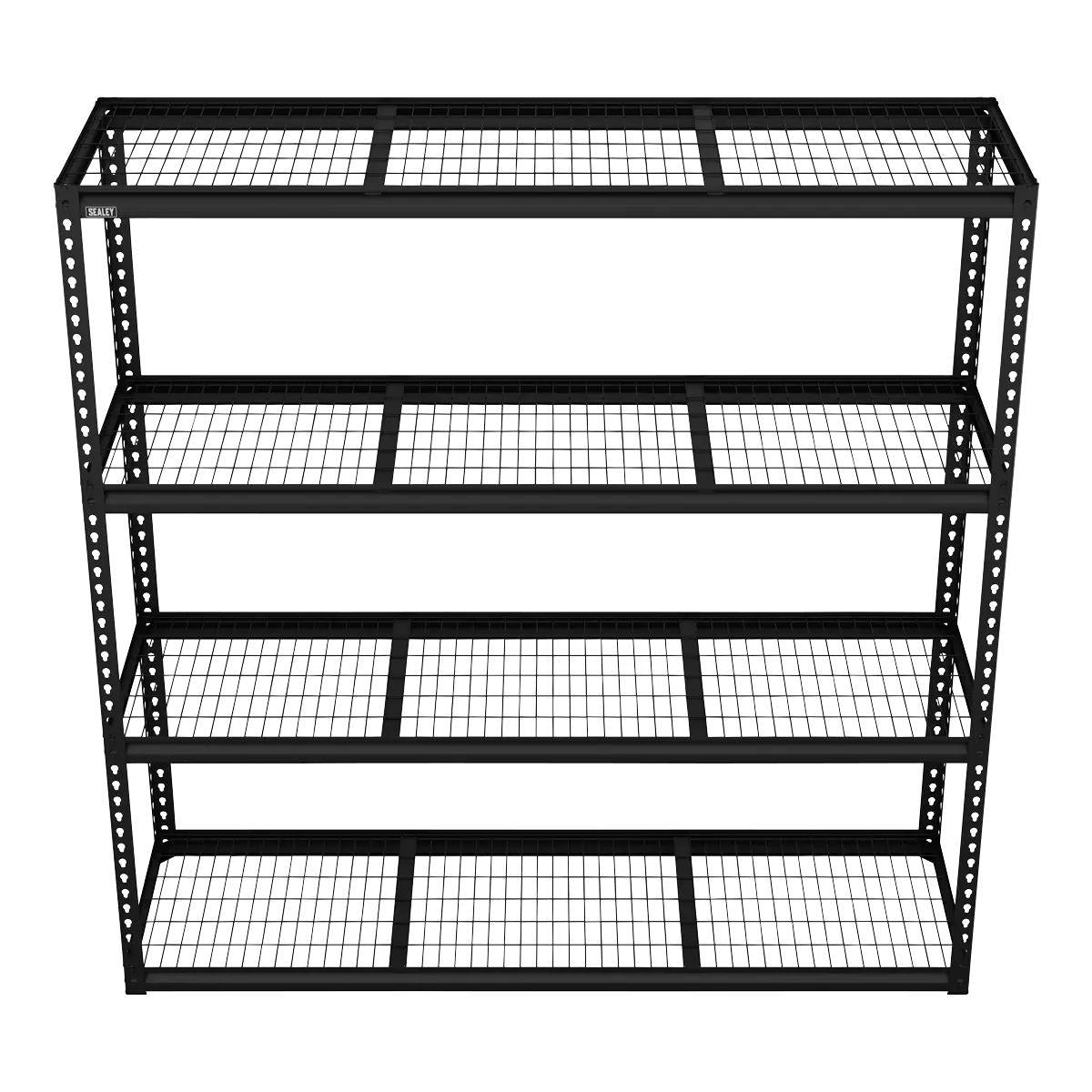 Sealey APMR1 Heavy-Duty Modular Racking Unit with 4 Mesh Shelves 300kg Capacity Per Level