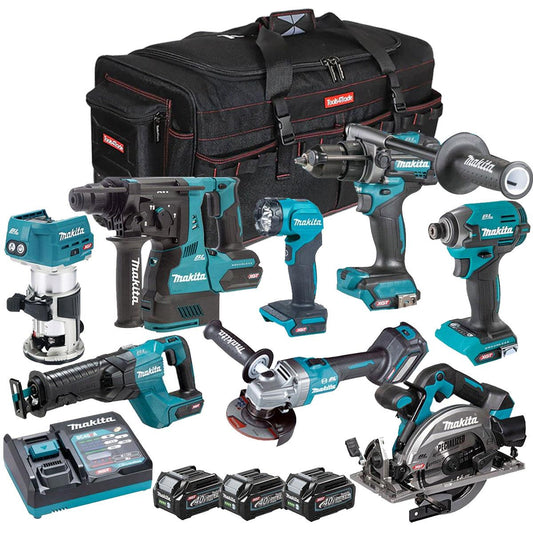 Makita 40V XGT 8 Piece Brushless Power Tool Kit with 3 x 2.5Ah Battery T4TKIT-16058