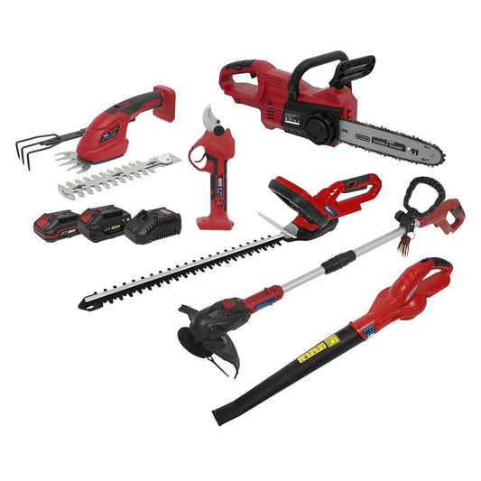 Sealey CP20VCOMBO15 6x20V Garden Maintenance Combo Kit -2 Batteries