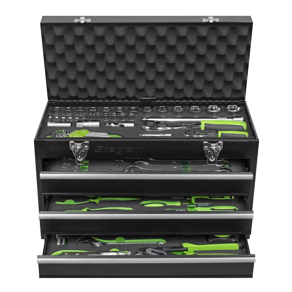 Sealey S01266 Siegen Portable Tool Chest 3 Drawer with Tool Kit 98pc