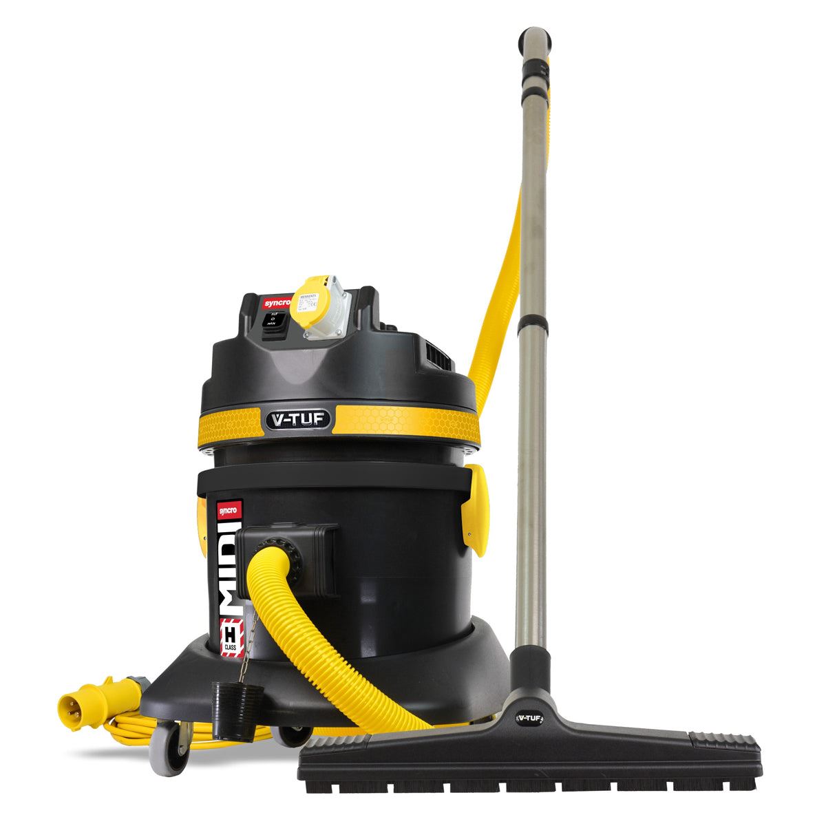 V-tuf MIDIS110 21L H-Class Industrial Dust Extraction Vacuum Cleaner with Power Take Off 110V/1400W