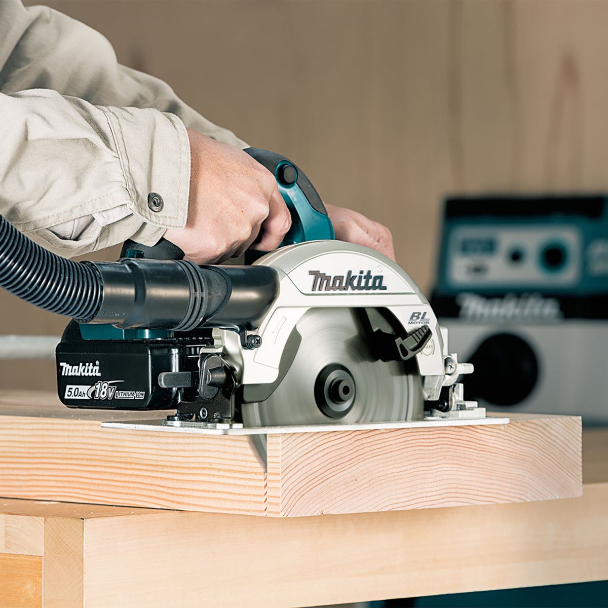 Makita DHS660Z 18V Brushless 165mm Circular Saw with 2 x 6.0Ah Battery & Charger