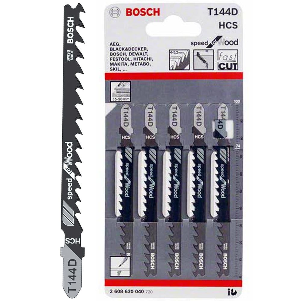 Bosch T144D Wood Jigsaw Blade Pack of 5 - 2608630040