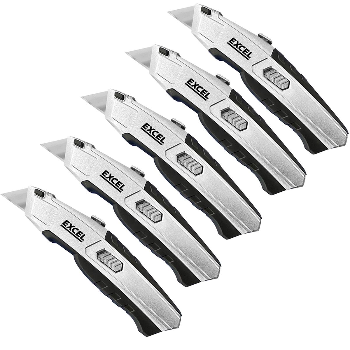 Excel Auto Reload Utility Knife with 5 Blades Pack of 5