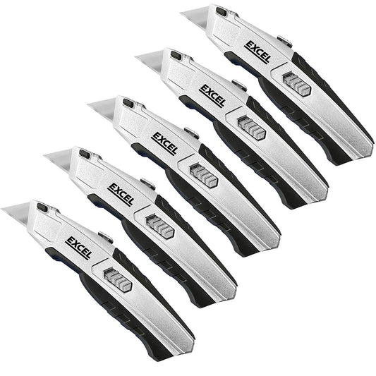 Excel Auto Reload Utility Knife with 5 Blades Pack of 5