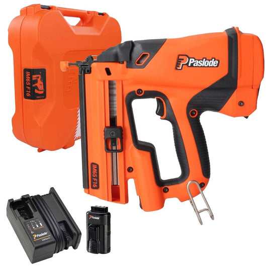 Paslode IM65 F16 7.4V Second Fix Finishing Straight Nail Gun with 1 x 2.1Ah Battery, Charger & Case 916575