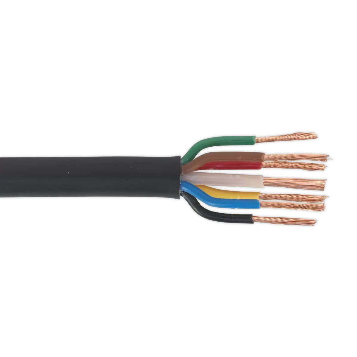 Sealey AC28307CTH 30m Thin Wall Automotive Cable 6 x 1mm² 32/0.20mm, 1 x 2mm² 28/0.30mm Black
