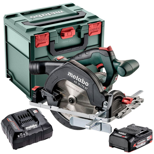 Metabo KS 18 LTX 57 18V 165mm Circular Saw with 1 x 2.0Ah Battery Charger & Metabox