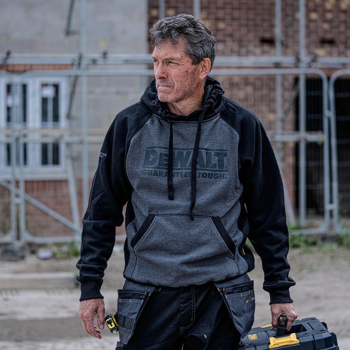 Dewalt Stratford Marl Hooded Sweatshirt Grey/Black - Size L